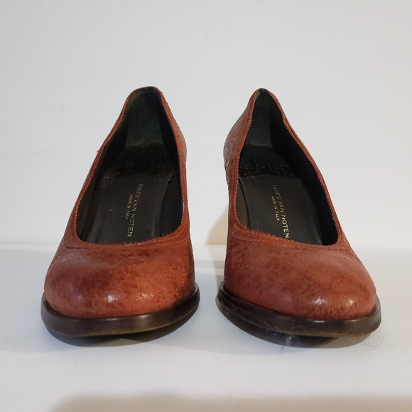 Dries Van Noten Reddish Brown Wooden Block Heel Sz: 6.5 - Picture 13 of 14